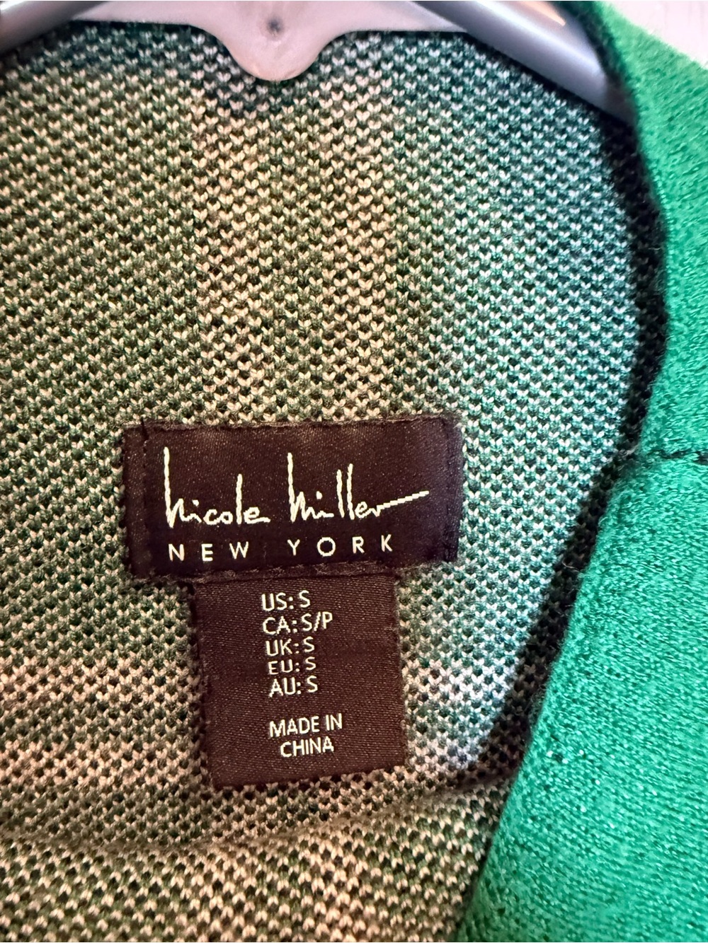 Nicole Miller Green Plaid Mock Neck Sweater small - Picture 4 of 8